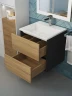 Тумба с раковиной Uperwood Barsa 50 29830205647 подвесная цвет Черный матовый Дуб сонома
