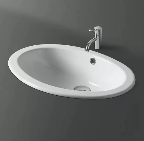 Раковина Simas Top E Lavabi D Arredo 55 S50P bi Белая фаянс полувстраиваемая