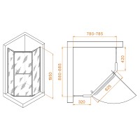 Душевой уголок RGW Passage PA-091 90x80 35089189-11 профиль Хром стекло прозрачное