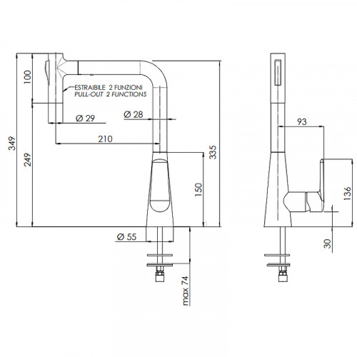 Смеситель для кухни Remer Vanity V81M Хром латунь