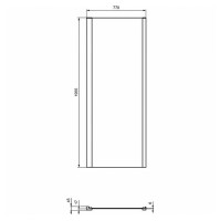 Душевая стенка Ideal Standard Connect 2 80 K9299V3 профиль Черный стекло прозрачное
