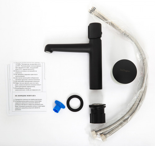 Смеситель для раковины BelBagno Uno UNO-LVM-NERO Черный матовый латунь