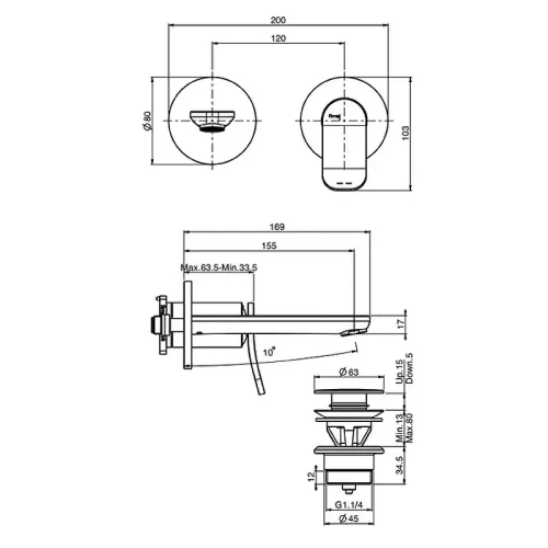 Смеситель для раковины Fima Carlo Frattini Flo F3821WX8CR цвет Хром