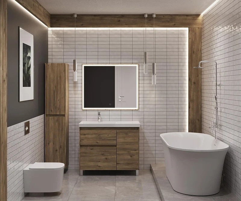 Тумба под раковину Aquanet Nova Lite 2.0 100 L 346348 цвет Дуб рустикальный