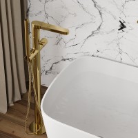 Смеситель для ванны WasserKRAFT Ems 7621 Золото глянцевое латунь на пол