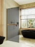 Душевая перегородка Maybah Glass MGD-723-3ш 690x1950 в широком профиле Золото стекло графитовое