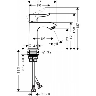 Смеситель для раковины Hansgrohe Metris 31186000 Хром латунь