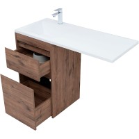 Тумба с раковиной Aquanet Токио 110 L 335585 Дуб веллингтон МДФ / ЛДСП