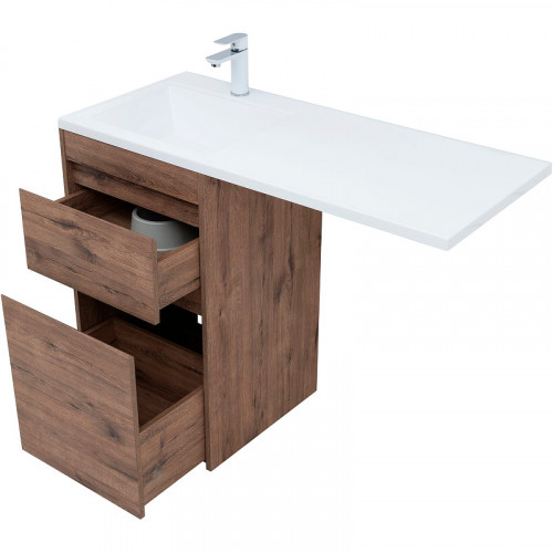Тумба с раковиной Aquanet Токио 110 L 335585 Дуб веллингтон МДФ / ЛДСП