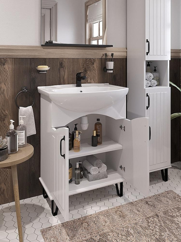 Тумба с раковиной DIWO Сочи 65 цвет Белый