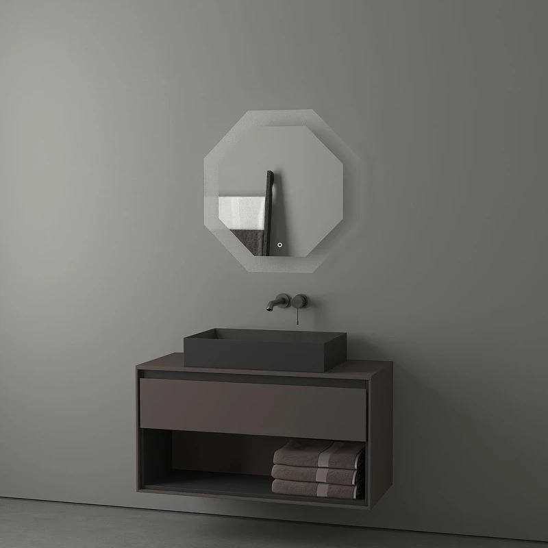 Зеркало Evoform Ledshine 70x70 BY 2604 с подсветкой 22.5 W - сенсорный выключатель - нейтральный белый свет стекло