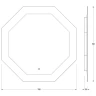 Зеркало Evoform Ledshine 70x70 BY 2604 с подсветкой 22.5 W - сенсорный выключатель - нейтральный белый свет стекло