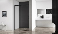 Душевая дверь BelBagno Acqua 150 ACQUA-BF-1-150-C-NERO профиль Черный стекло прозрачное