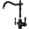 Смеситель для кухни ZorG Steel Hammer SH 812 BLACK CR Черный матовый Хром латунь на столешницу