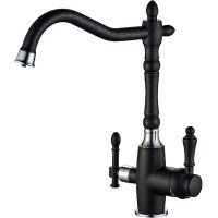Смеситель для кухни ZorG Steel Hammer SH 812 BLACK CR Черный матовый Хром латунь на столешницу