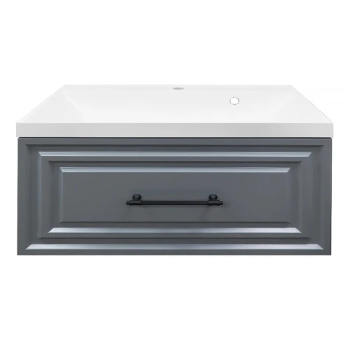 Тумба с раковиной Azario Laura 80 CS00096987 подвесная цвет Серый матовый