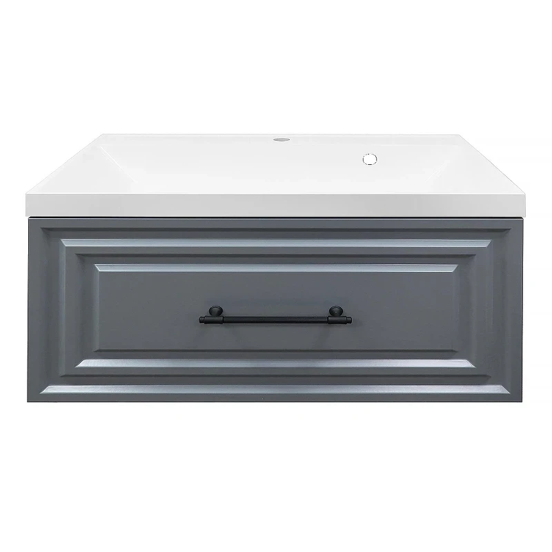Тумба с раковиной Azario Laura 80 CS00096987 подвесная цвет Серый матовый