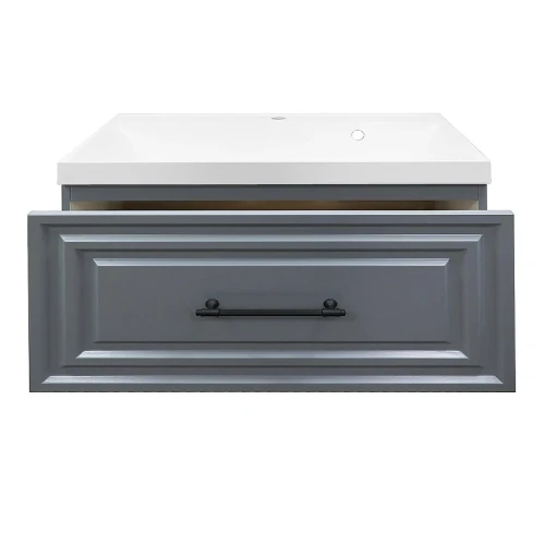 Тумба с раковиной Azario Laura 80 CS00096987 подвесная цвет Серый матовый