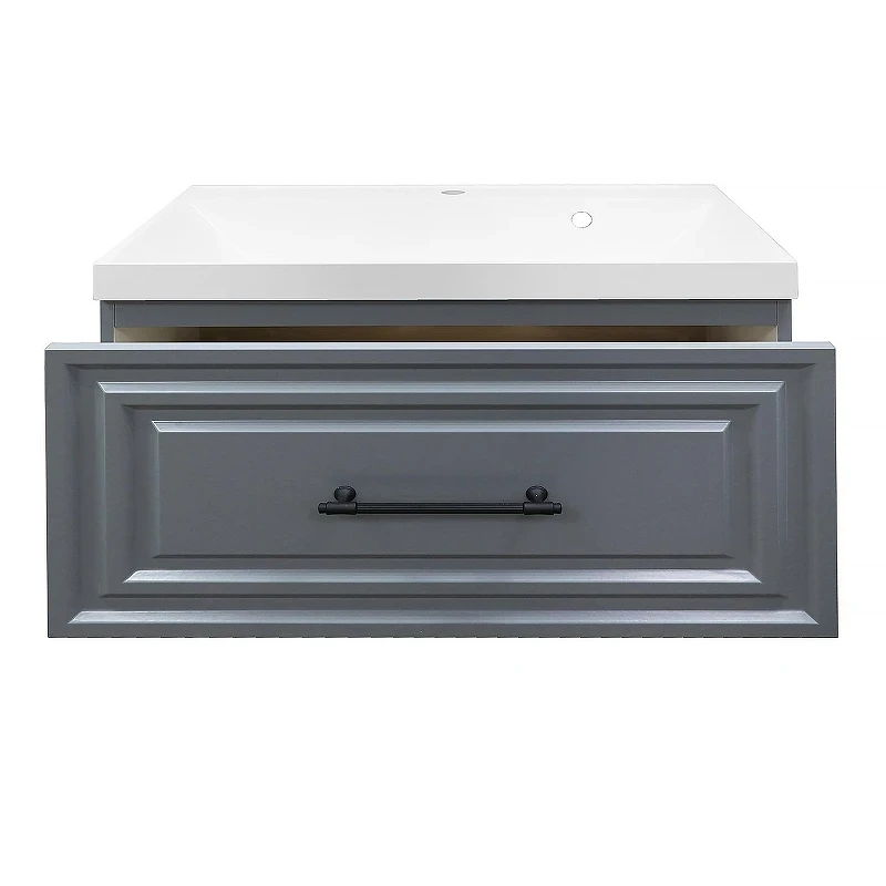 Тумба с раковиной Azario Laura 80 CS00096987 подвесная цвет Серый матовый
