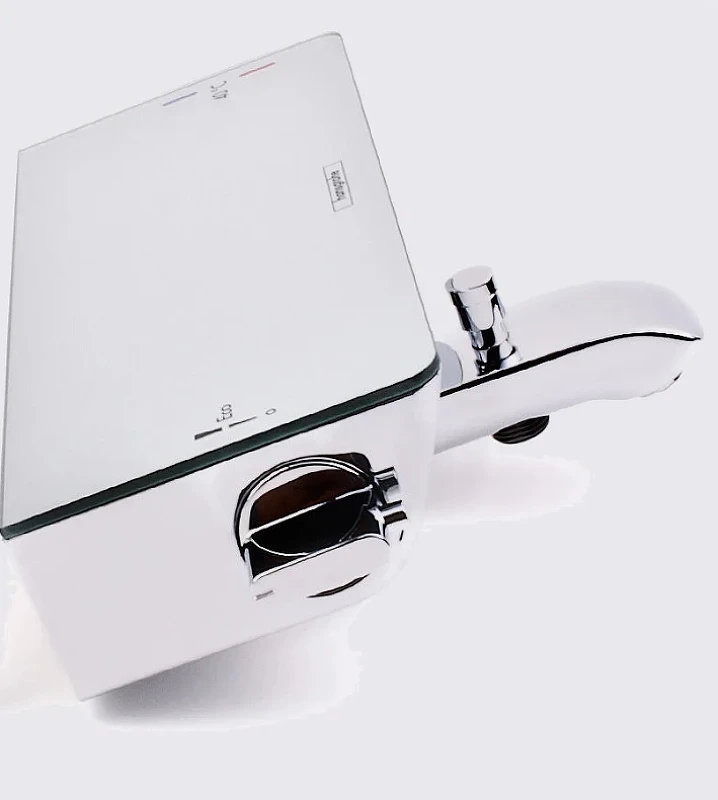 Смеситель для ванны Hansgrohe Ecostat Select 13141400 с термостатом Хром Белый латунь на стену