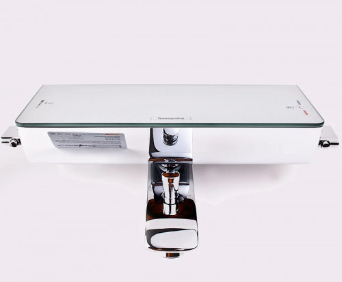 Смеситель для ванны Hansgrohe Ecostat Select 13141400 с термостатом Хром Белый латунь на стену