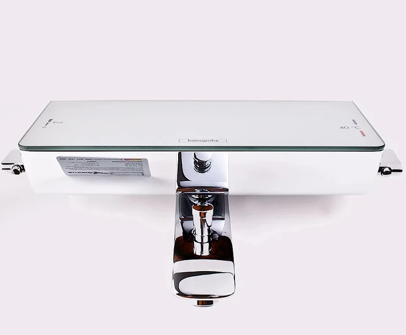 Смеситель для ванны Hansgrohe Ecostat Select 13141400 с термостатом Хром Белый латунь на стену