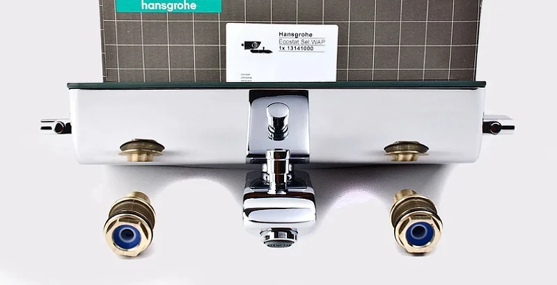 Смеситель для ванны Hansgrohe Ecostat Select 13141400 с термостатом Хром Белый латунь на стену