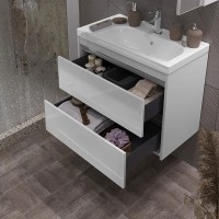 Тумба под раковину Opadiris Фреш 70 00-00007086 подвесная Белая МДФ / ЛДСП, стекло