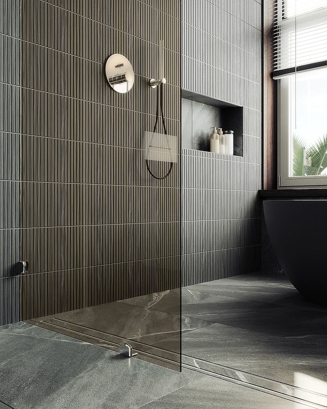 Душевая перегородка Maybah Glass MGD-262-4 790x1950 коннектор стена-стекло Хром глянцевый стекло бронзовое