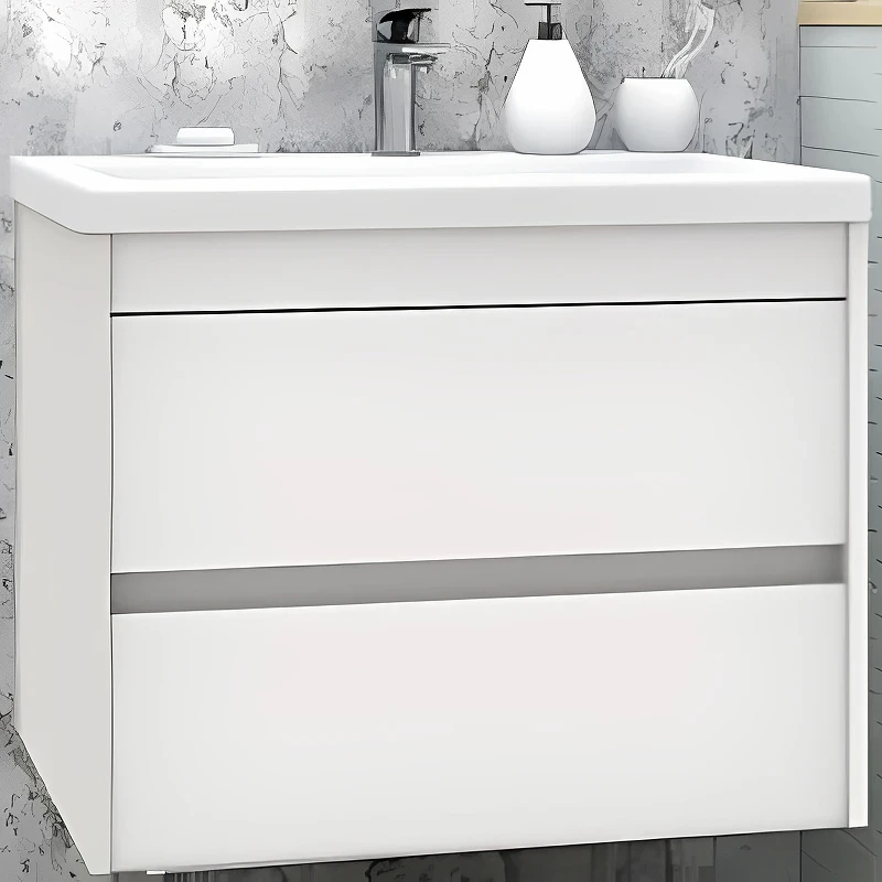 Тумба под раковину Art&Max Family-750-2C-SO-BL подвесная Белый глянец МДФ / ЛДСП