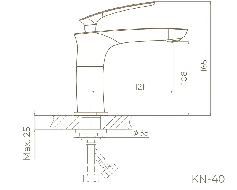 Смеситель для раковины Knotlor Finesse KN-40 цвет Хром