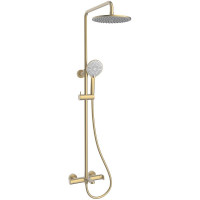 Смеситель и душевая система Vincea Rondo VBF-1R1BG и VSFS-1R1BG Брашированное золото латунь