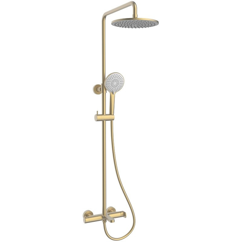 Смеситель и душевая система Vincea Rondo VBF-1R1BG и VSFS-1R1BG Брашированное золото латунь