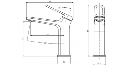 Смеситель для раковины Black&White Gravity GF-7109-GM 7109GM цвет Оружейная сталь