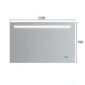 Зеркало Gappo 110 G604-11 с подсветкой с сенсорным выключателем, подогревом и часами стекло