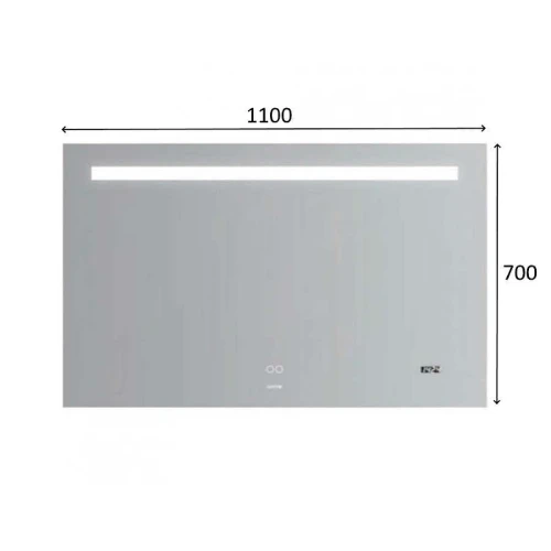 Зеркало Gappo 110 G604-11 с подсветкой с сенсорным выключателем, подогревом и часами стекло