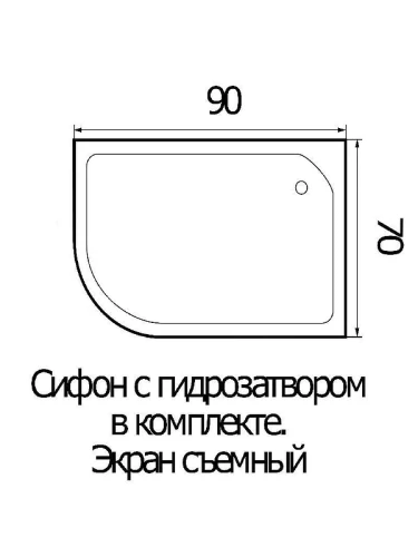 Акриловый поддон для душа Wemor 90х70х24 R 10000000716 цвет Белый