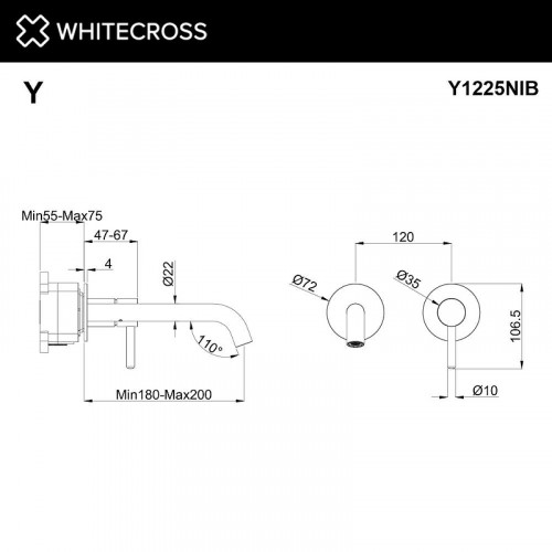Смеситель для раковины Whitecross Y brushed nickel Y1225NIB цвет Никель брашированный