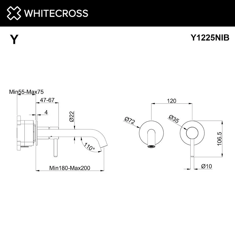 Смеситель для раковины Whitecross Y brushed nickel Y1225NIB цвет Никель брашированный