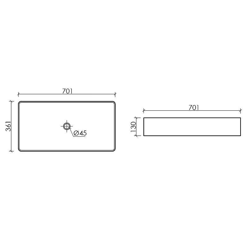 Раковина-чаша Ceramicanova Element 70 CN6071MB Черная матовая фарфор накладная