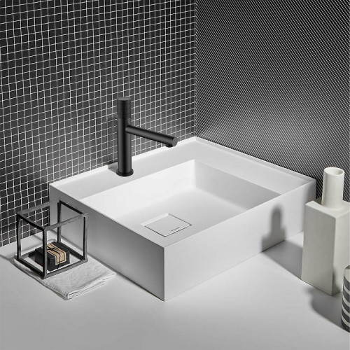 Смеситель для раковины Vincea Groove VBF-4G1MB Черный матовый латунь