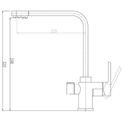 Смеситель для кухни ZorG Clean Water ZR 334 YF- КВАРЦ Кварц