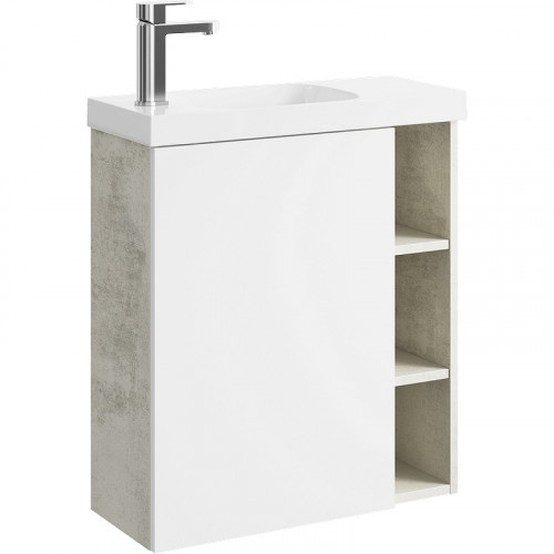 Корпус тумбы под раковину Aqwella Alba 60 L ALB0106LLS подвесной Камень натуральный МДФ / ЛДСП