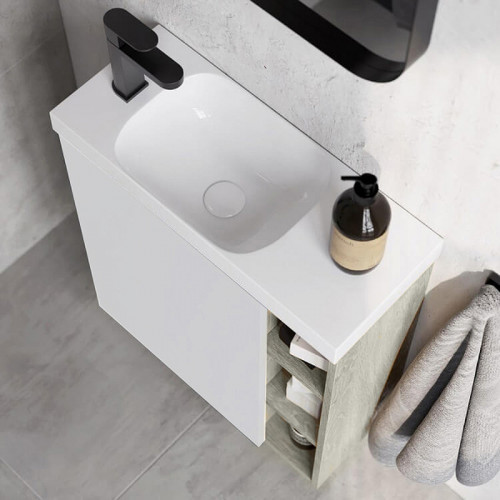 Корпус тумбы под раковину Aqwella Alba 60 L ALB0106LLS подвесной Камень натуральный МДФ / ЛДСП