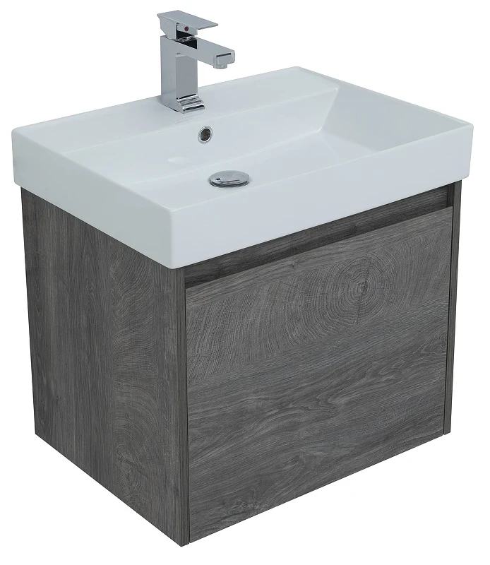 Тумба с раковиной Aquanet Nova Lite 60 245239 подвесная Дуб рошелье МДФ / ЛДСП