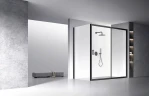Душевая стенка Veconi Rovigo KP-13 90 KP13B-90-01-C5 профиль Черный стекло прозрачное