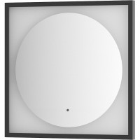 Зеркало Defesto Eclipce 60х60 DF 2221R с подсветкой 12W-4500К/в багетной раме/ИК - выключатель/Нейтральный белый свет/Черная рама