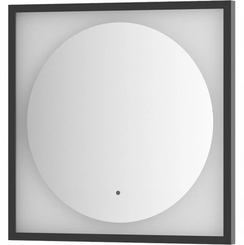 Зеркало Defesto Eclipce 60х60 DF 2221R с подсветкой 12W-4500К/в багетной раме/ИК - выключатель/Нейтральный белый свет/Черная рама