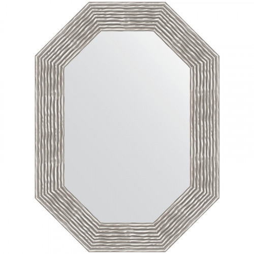Зеркало Evoform Polygon 76х56 BY 7193 в багетной раме - Волна хром 90 мм стекло