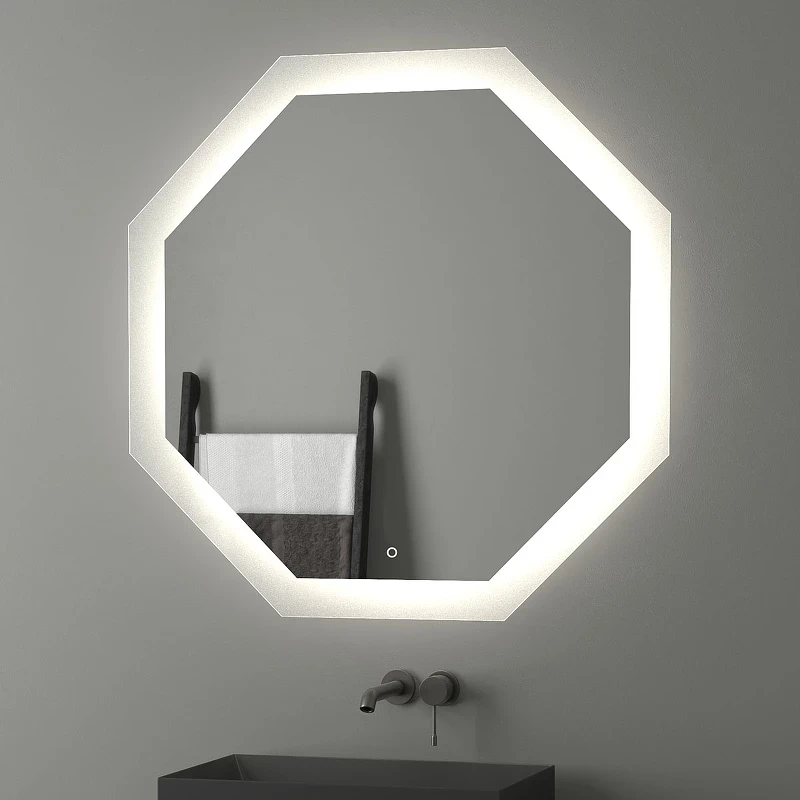 Зеркало Evoform Ledshine 100x100 BY 2607 с подсветкой 32 W - сенсорный выключатель - нейтральный белый свет стекло